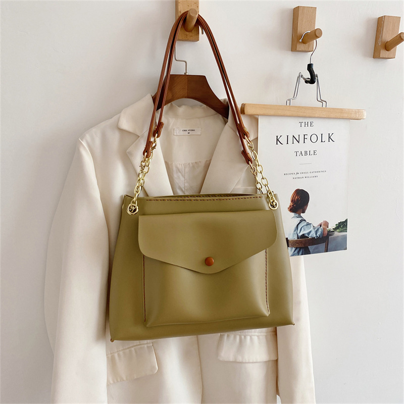 Suministro de transmisión en vivo otoño nuevo material hecho a mano bolsa de mujer DIY hecho en casa retro hombro bolsa de mensajero de gran capacidad