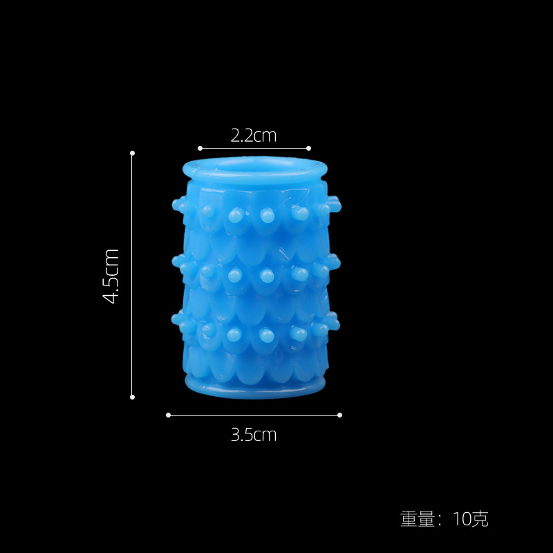 TPE Dragon-Scale Textured Locking Ring, Slip-on Delay Ring, Transparent — detail image 1