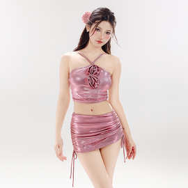 泳衣女成人分体三件套比基尼性感纯欲风绝美显腿长海边度假泡温泉