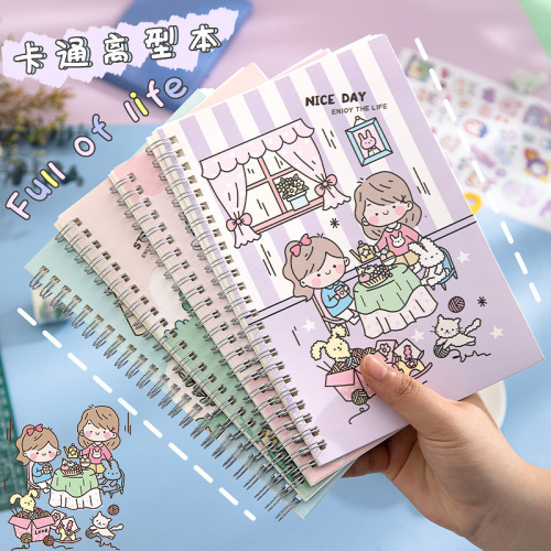 Adorable cartoon peel-off notebook high-quality journal girl heart sticker DIY handmade journal with spool peel-off paper storage notebook