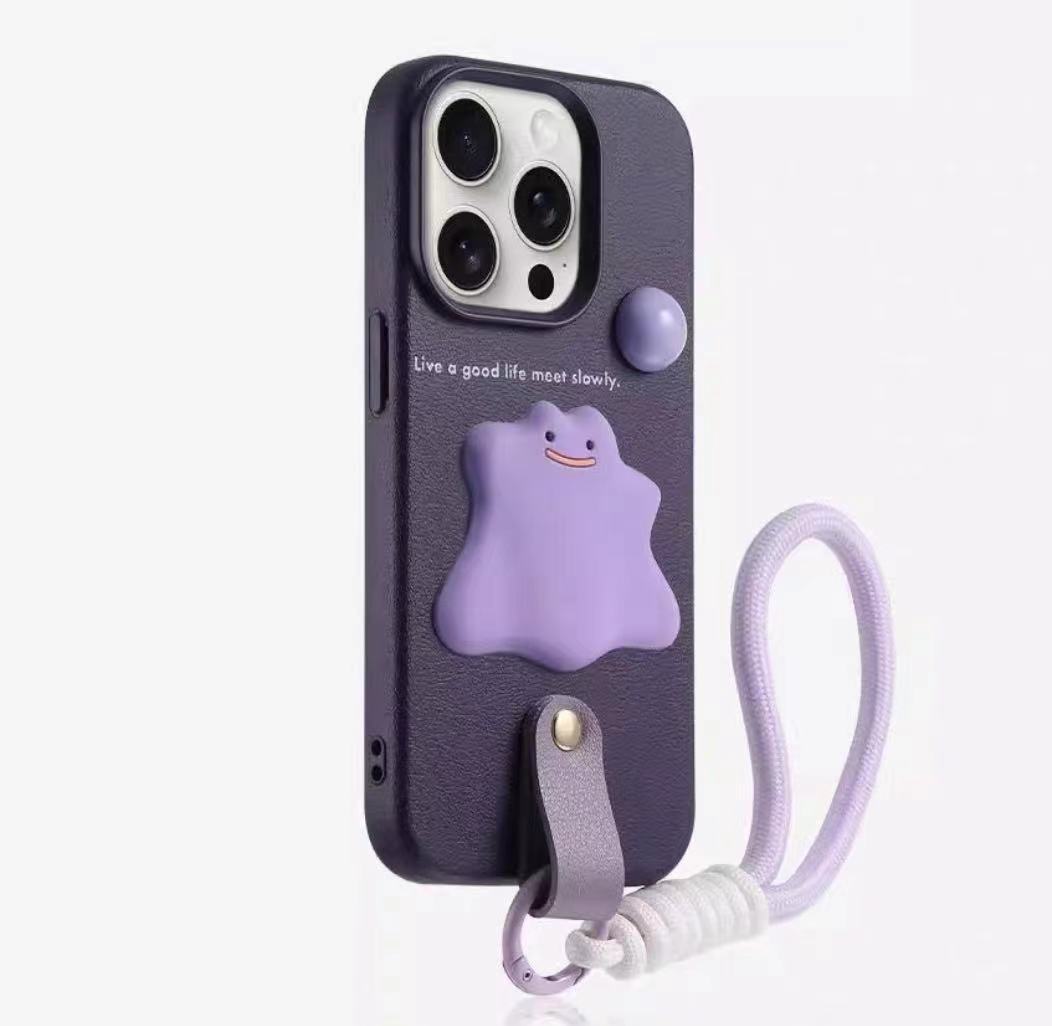 Cuerda de hebilla de anillo de boca de salchicha divertida para iPhone 16promax funda para teléfono móvil 14 Apple 15 femenino 13 suave 16