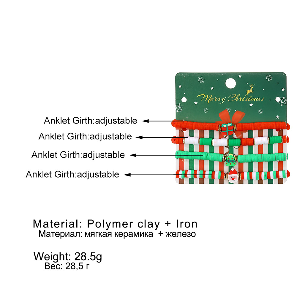 2 STKS Kerst Elanden Bell Cartoon Drip Olie Verstelbare Kerstman Kruk Snoep Armband Vrouwelijke_voghion.com