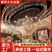 新款蜡烛婚庆水晶吊灯欧式婚礼酒店电镀铁艺家居装饰道具灯饰厂