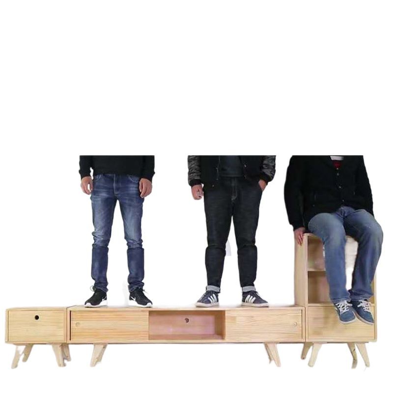 Gabinete de mesa de madera sólida Gabinete de televisión sala de estar hogar moderno y simple Gabinete de piso nuevo tipo pequeño gabinete de mesa de té