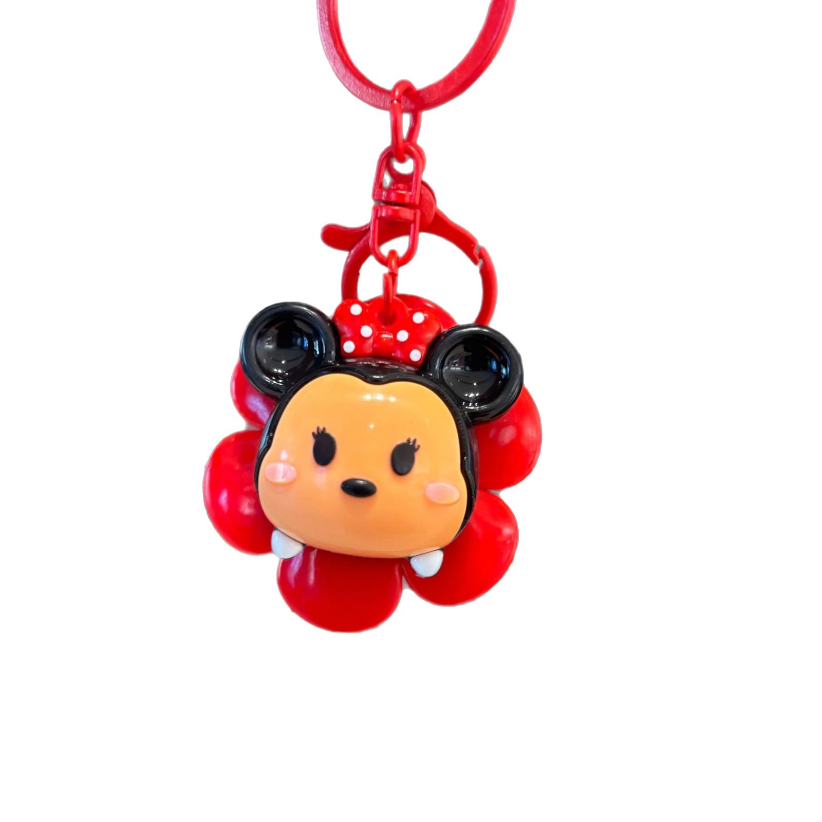 Mickey Minnie giratorio girasol de dibujos animados llavero Stitch mochila escolar para niños colgante máquina de muñecas regalo al por mayor