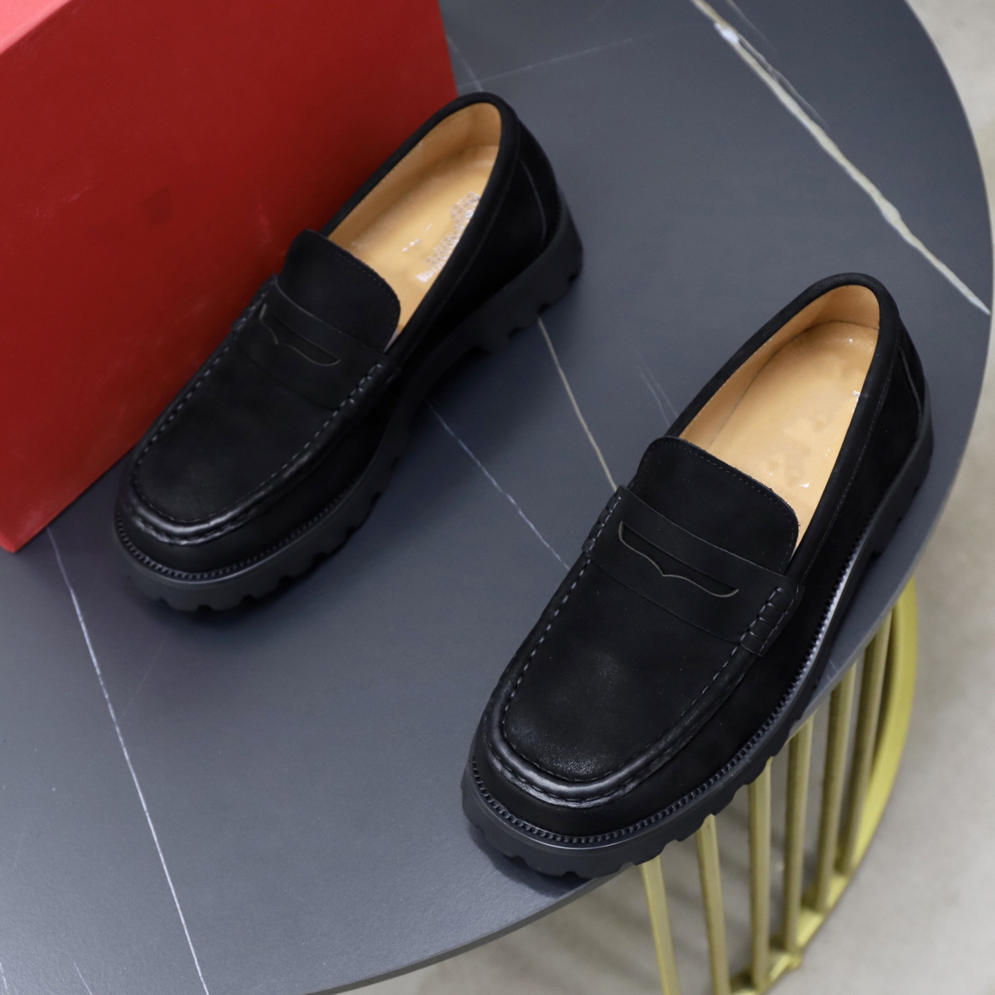Quality Shoes Spring Summer New Retro Old Money Style Loafers Big Toe Brown Suede Shoes Men_vogvips.com