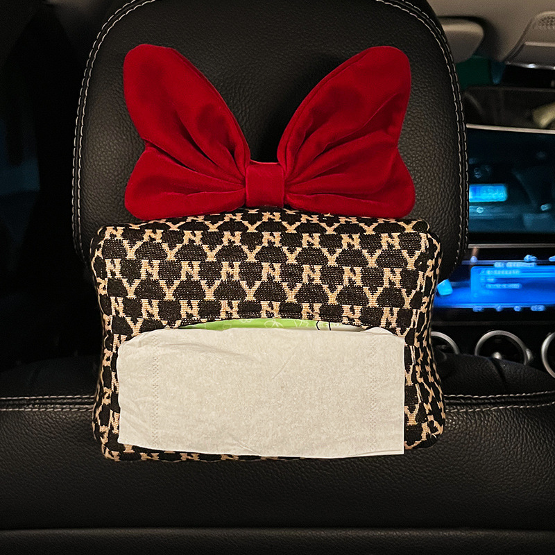 Caja de pañuelos para coche Caja de dibujo de coche creativa para mujer Caja de apoyabrazos para coche Bolsa de dibujo para colgar suministros de decoración de coche para mujer