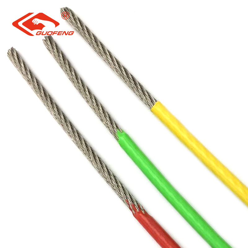 Fábrica directa de acero inoxidable 304 malla de acero revestida de plástico red de baloncesto de color resistente al desgaste de alta temperatura cuerda recubierta de goma