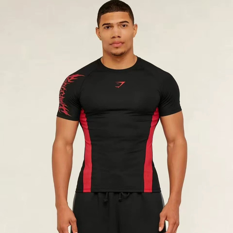 Gym Men's Tight-Fitting T-Shirt Jogger Sports Fitness Running Training Quick-Drying Short-Sleeved Quick-Drying T-Shirt for Men Gym Men's Tight-Fitting T-Shirt Jogger Sports Fitness Running Training Quick-Drying Short-Sleeved Quick-Drying T-Shirt for Men