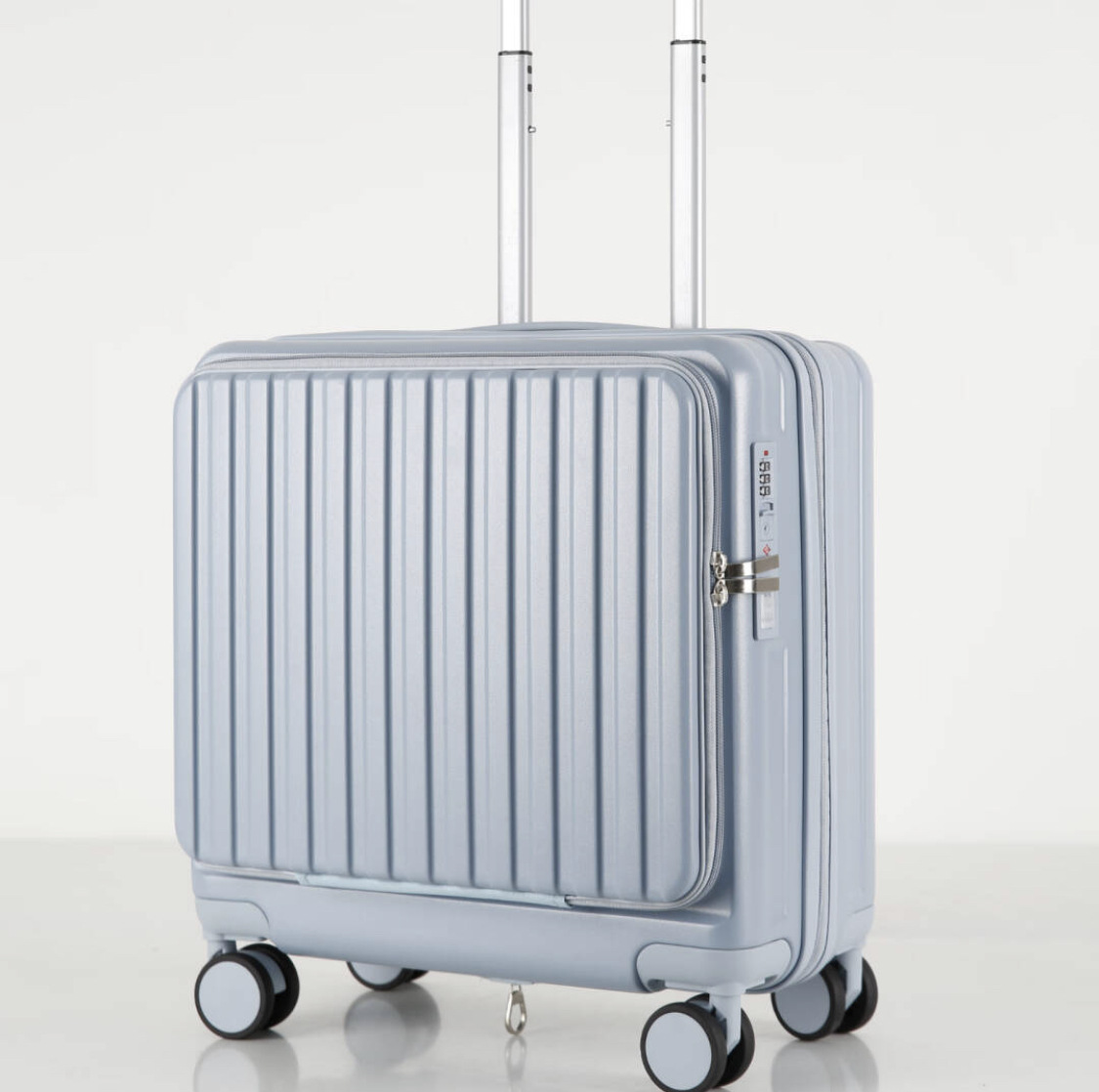 Maleta multifuncional de apertura delantera, maleta de embarque portátil con contraseña, maleta de viaje de gran capacidad y durabilidad.