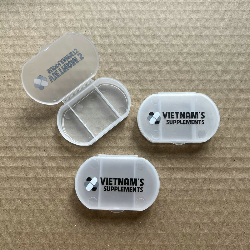 透明磨砂白色椭圆形三格医药盒 一天三次塑料药盒 1天3格药盒