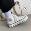 Белый (толстая подошва, боковой логотип, высокий верх)
