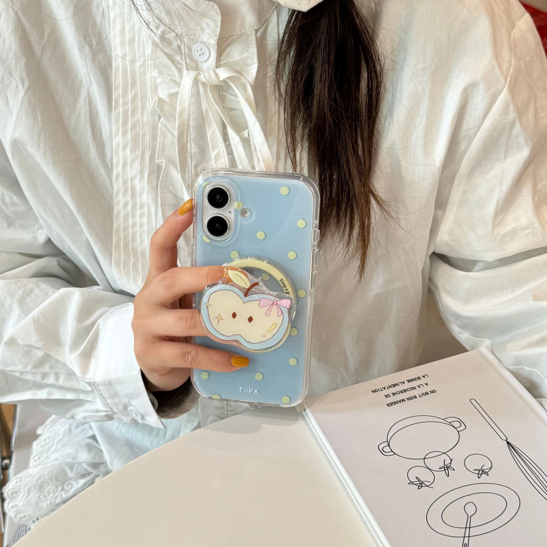 Punto de onda coreano arco de manzana verde apta para Apple 15ProMax16Pro atracción magnética 14/13 hembra 16ProMax