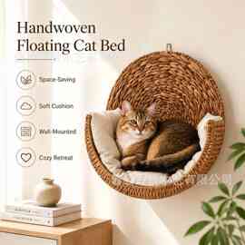 Hanging Cat Bed水葫芦草编悬挂猫窝宠物窝四季通用猫床宠物用品