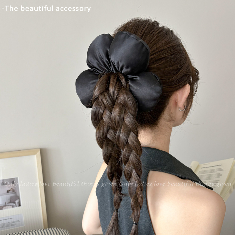 almohada de satén para dormir anillo de cabello de alto nivel coreano relleno de algodón cuerda de cabello bola de cabello