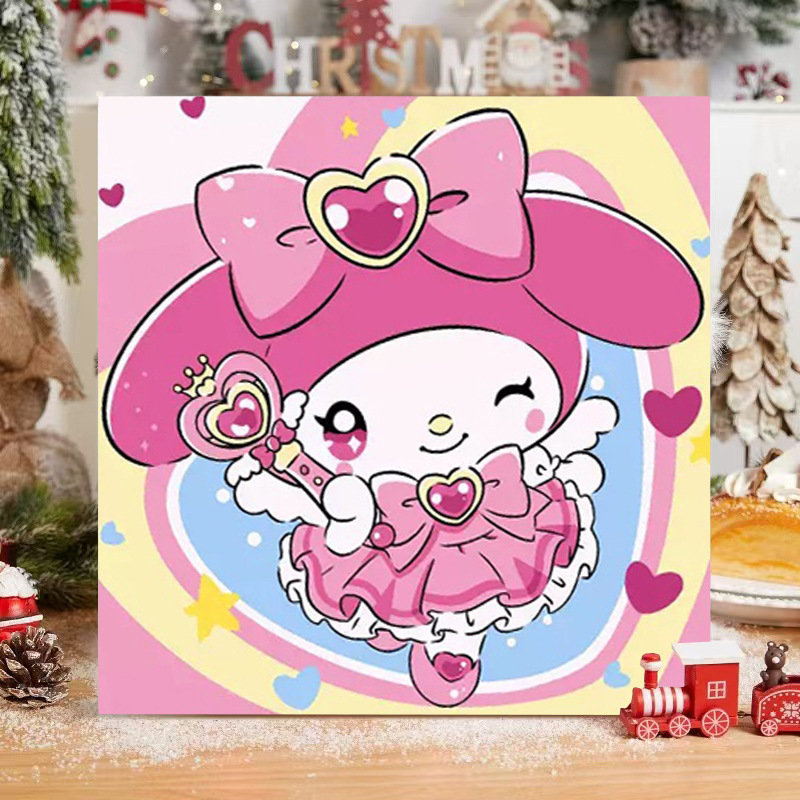 サンリオデジタル油絵 diy 手描きカラーリングクロミメロディー漫画かわいい装飾画メーカー卸売|undefined