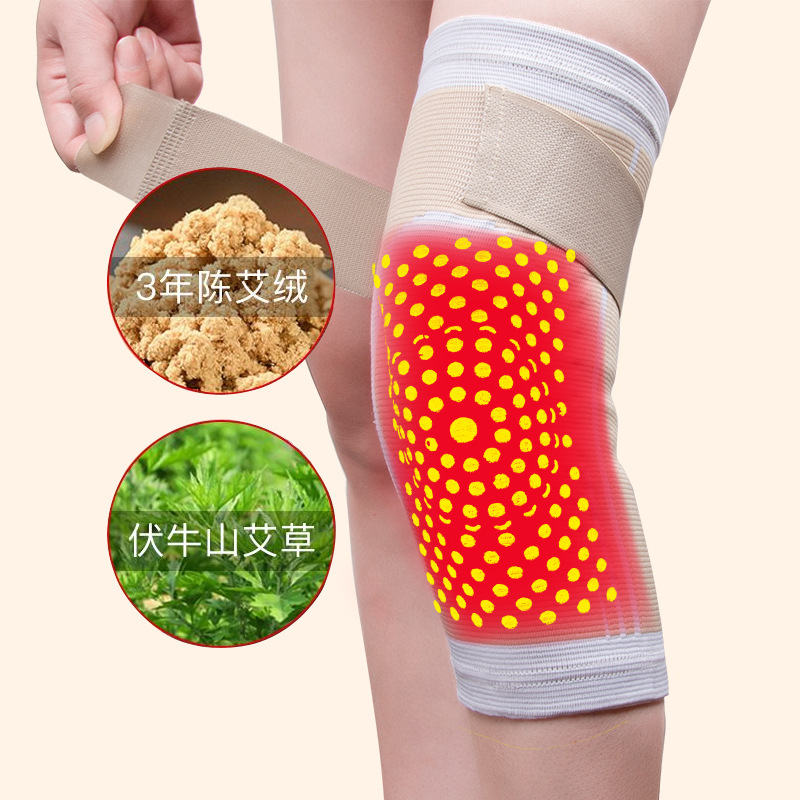 Ventas directas de fábrica correa de la almohadilla de la rodilla ajenjo calefacción antideslizante deportes rodilla caliente fitness protección presión transpirable
