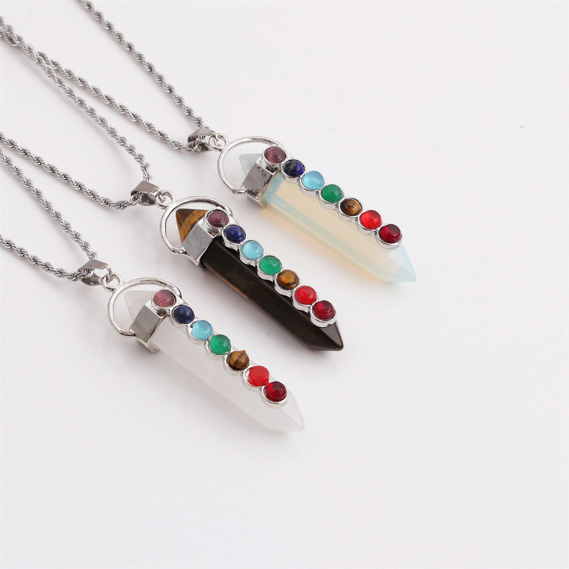 Stone Geometric Pendant Twist Chain Hip Hop Style Necklace Wholesale Jewelry Nihaojewelry display picture 38