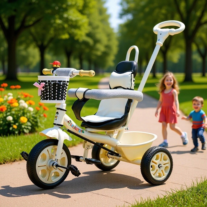 Children's Tricycle 1-5 Years Old Baby Bicycle Infant Stroller Kidsren's Bicycle Can Sit, Push and Ride
