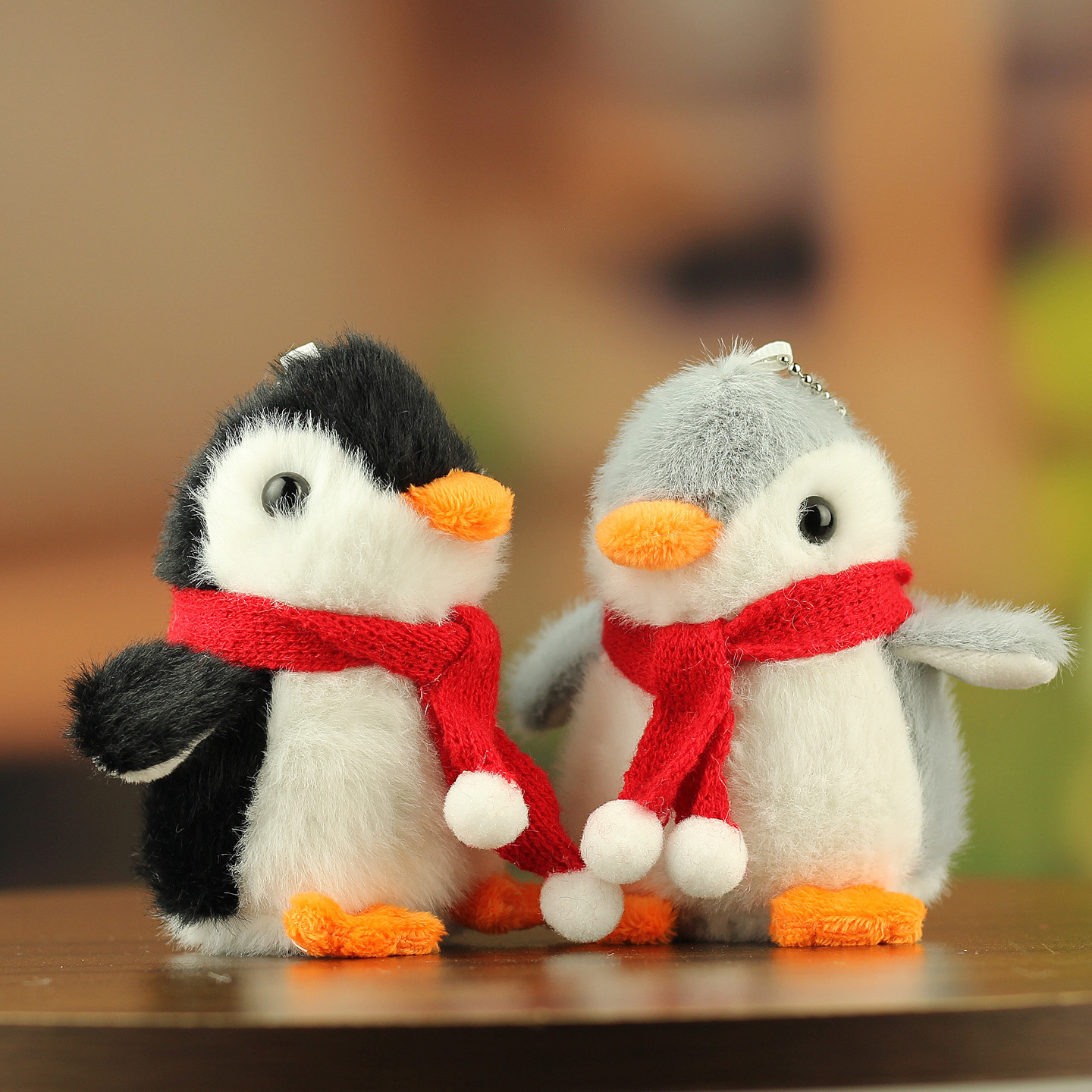 Cute pingüino peluche pequeño cónyuge dibujos animados muñeca muñeca peluche juguetes pareja llaveros bolsos colgantes