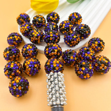 跨境热销万圣节20MM树脂钻球混彩AB彩钻球珠 DIY手串直孔串珠散珠
