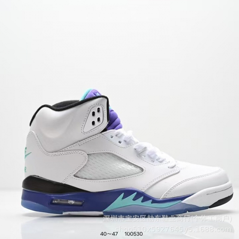 Putian shoes pure original AJ5 practical basketball shoes for men, NY co-branded casual sneakers, Jordan 5 wide version large size sports shoes