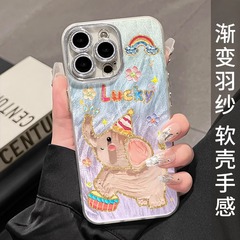 レディース フェザーガーゼ Apple 16promax 携帯電話ケース 15pro ニッチ 14plus ハイエンド 13 オールインクルーシブ ソフトシェル 12
