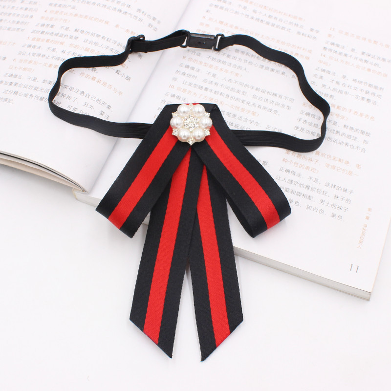 The season's new academic style striped bow tie oblique pointed girl collar flower professional clothing accessories a generation of TS216