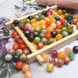 8mm鎏金云彩珠光圆珠树脂珠双色金丝散珠车挂手串DIY串珠散珠配饰