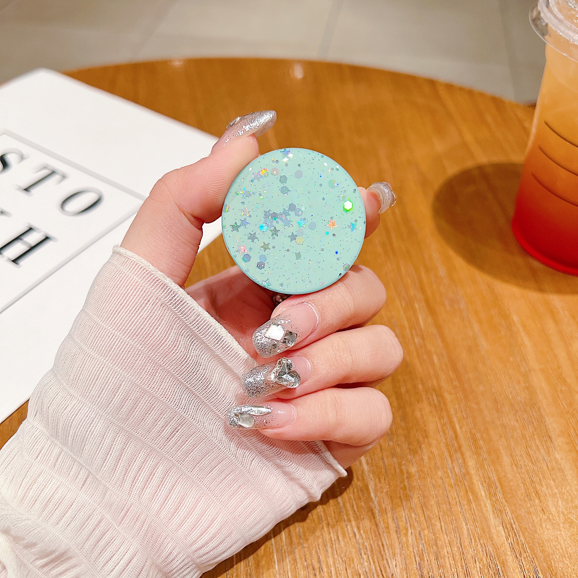 8g Weight Universal Applicable Brands Airbag Bracket Classification Epoxy Material Colorful, Starry Sky Pattern Shiny Style Colorful Starry Sky Epoxy Shiny Universal Airbag Bracket 8