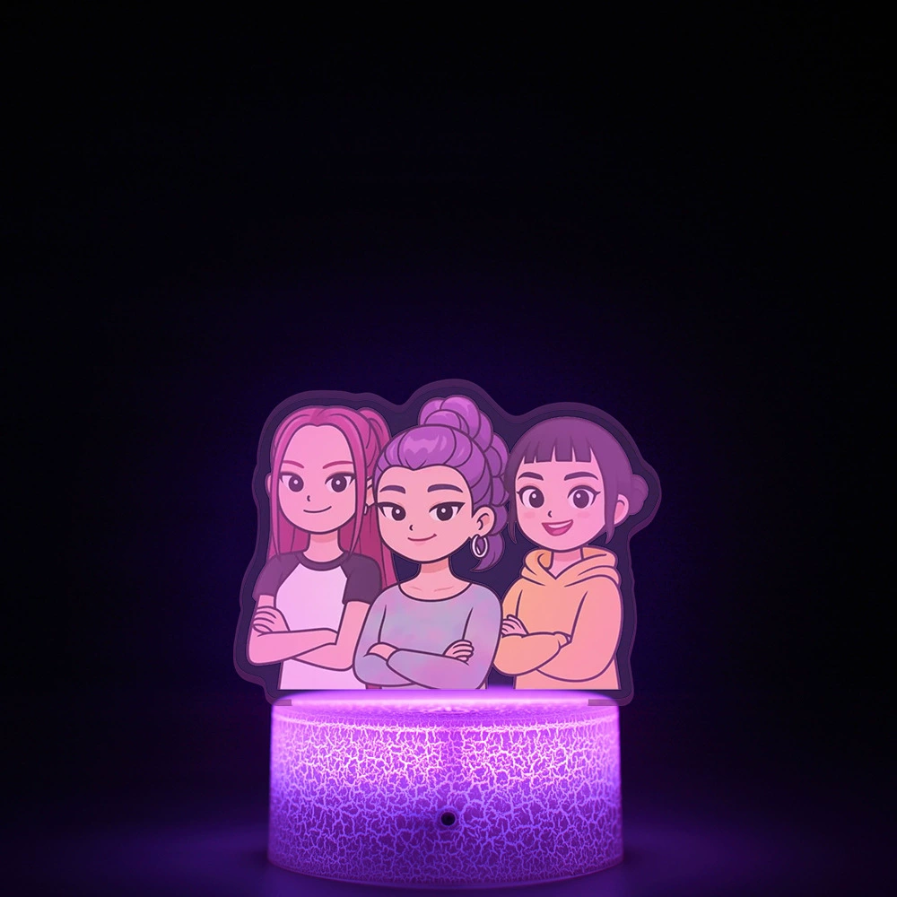 Кросс-бордер гравировальная машинa для периферии K-POP Witch Hunters, прецизионная бесшовная межслоёвая внутренняя печать, цветная 3D ночная лампа