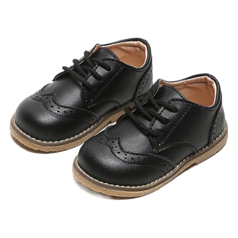 Zapatos de cuero para niños estilo británico 2023 primavera nuevos zapatos de bebé para niños de fondo suave estilo coreano con cordones zapatos para niñas