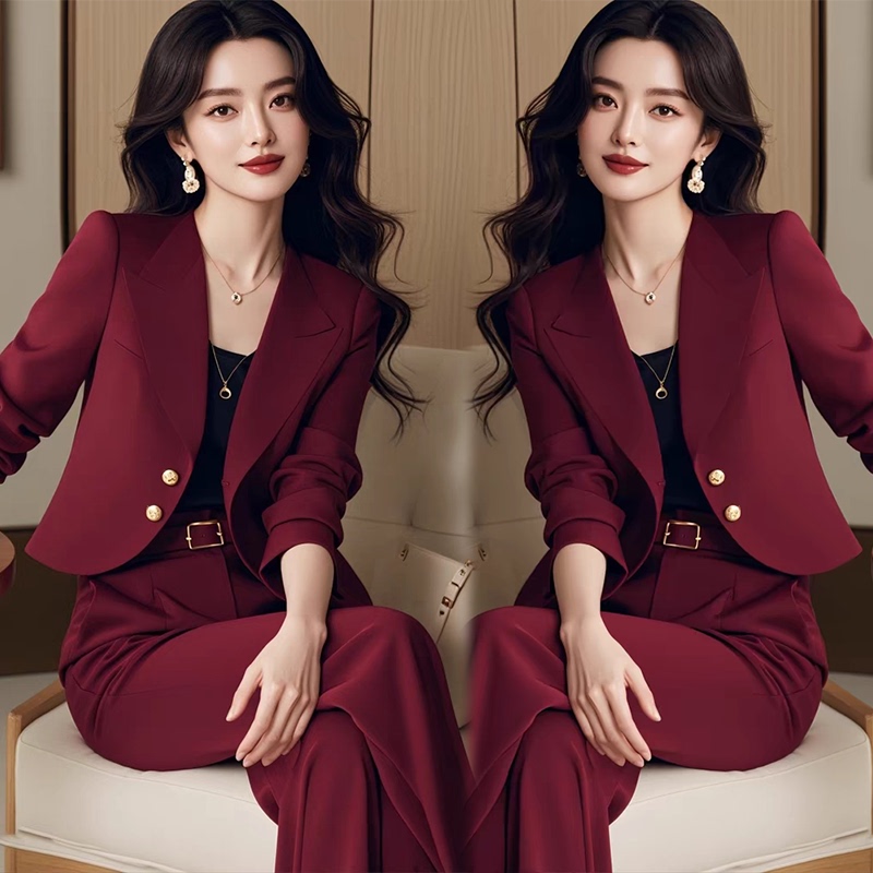 Autumn Style Beautiful Commuting Two-Piece Suit with Elegant Small Fragrance Suit Jacket and Pants Professional Suit for Women