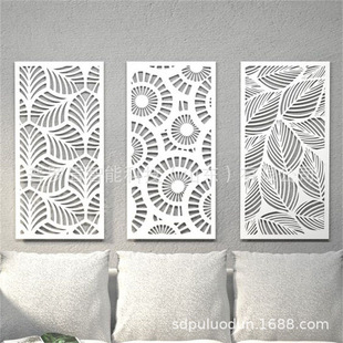 Laser cutting partition screen decorative painting background wall mural hollow door panel privacy fence villa balcony fence
