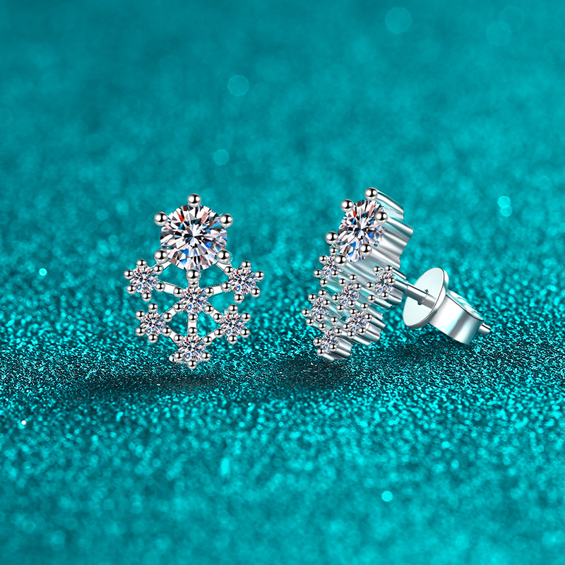 Orecchini a cerchio fiocco di neve in argento sterling 925_voghion.com