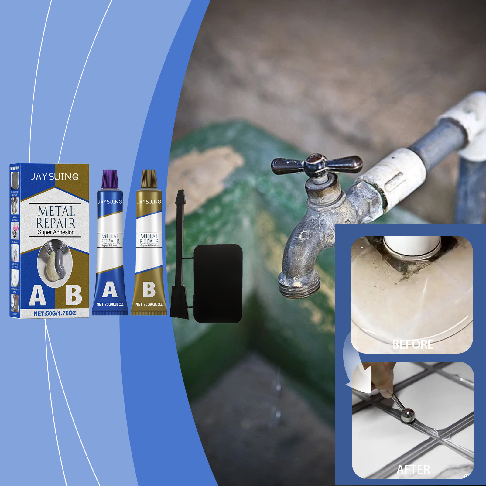 Jaysuing Casting Glue Cast Iron Sealant Ab Glue Leak-Proofing Agent Leak Repair Metal Bonding Repair Glue