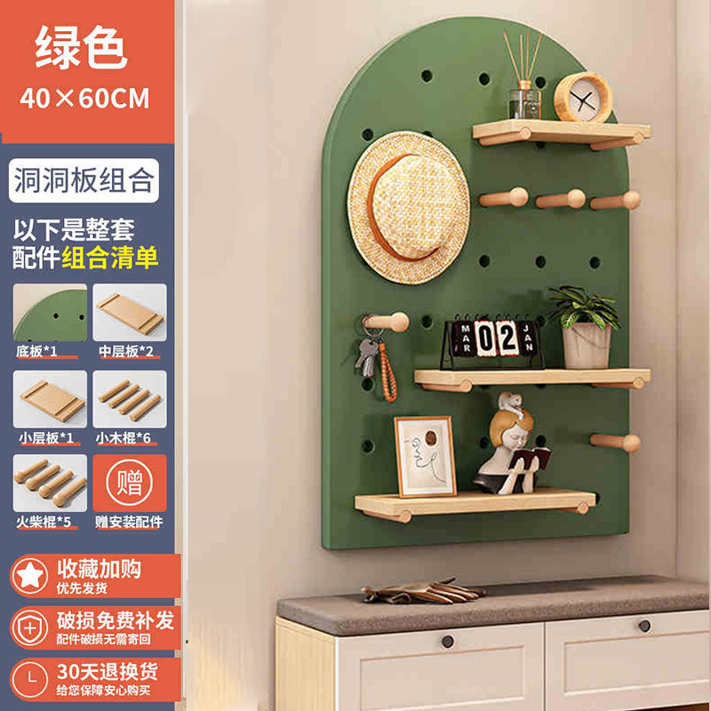 puerta de entrada madera sólida agujero de madera placa de agujero estante de pared de pared