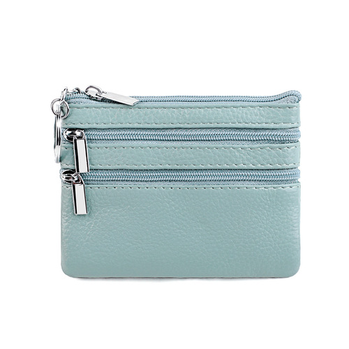 批发大容量零钱包迷你真皮硬币包超薄拉链钥匙包头层牛皮钱包