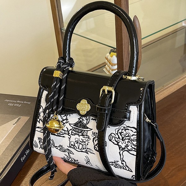 南风女包盼江南小方包包女新款洋气复古民族风手提包单肩斜挎小包