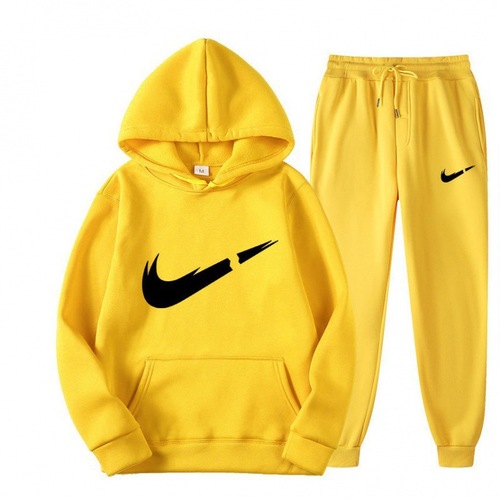 2024 New European and American Style Long-Sleeve Sweatsuit for Men—Spring/Fall, Solid-Color Set with Hood, Comfortable & Trendy Casual Wear
