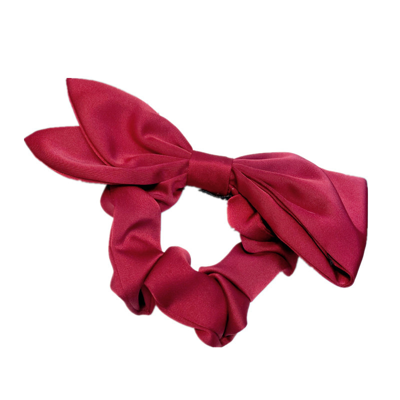 Fashion Pleated Solid Color Bow Hair Scrunchies display picture 2