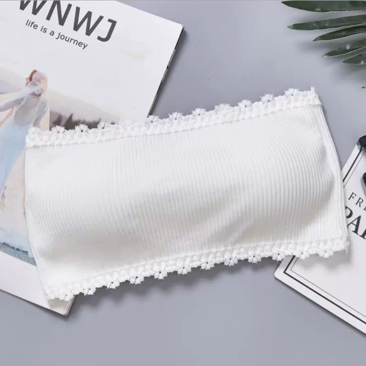 Бюстгальтер топ без бретелей, shapewear с push-up и чашками, кружевная окантовка, один размер (80–130 кг)