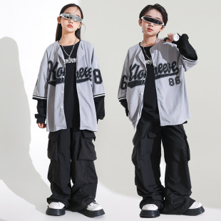 Girls' Jazz Dance Costume Stylish Japanese Street Dance Performance Outfit Set Children's Hip-Hop Runway Stage Trendy