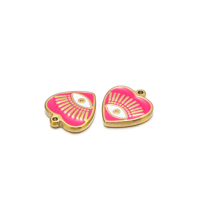 28g Weight Pendant Jewelry Making Type 14*16MM Jewelry Making Size DIY Jewelry Accessories Classification 14*16MM Hole Size 5 PCS/Package Quantity 304 Stainless Steel Material Devil's Eye, Heart Shape Pattern Enamel Design Casual, Simple Style Style 5 PCS/Package 14*16MM 14*16MM 304 Stainless Steel Devil's Eye Heart Shape Pendant 8