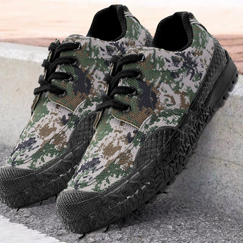 Новый тип воздухопроницаемой обуви для освобождения Мужская весна и осень дышащая износостойкая защитная обувь резиновая обувь утолщает от прокола износостойкая камуфляжная обувь для освобождения