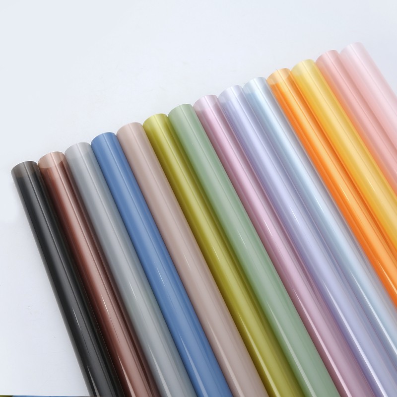 卓林防水半透明彩色玻璃纸水晶纸opp果冻膜鲜花包装纸花束包花纸