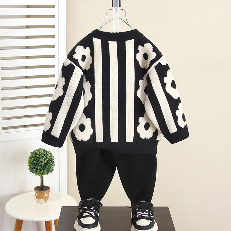 6680 suéter para niños otoño e invierno camisa de fondo para niños 2025 nueva ropa para niños ropa de invierno para niños suéter de punto coreano