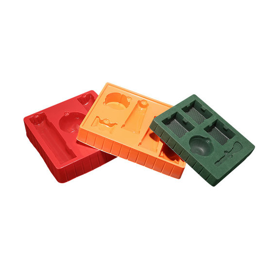 PET blister packaging factory wholesale cosmetics packing box PS flocking inner support PVC folding blister