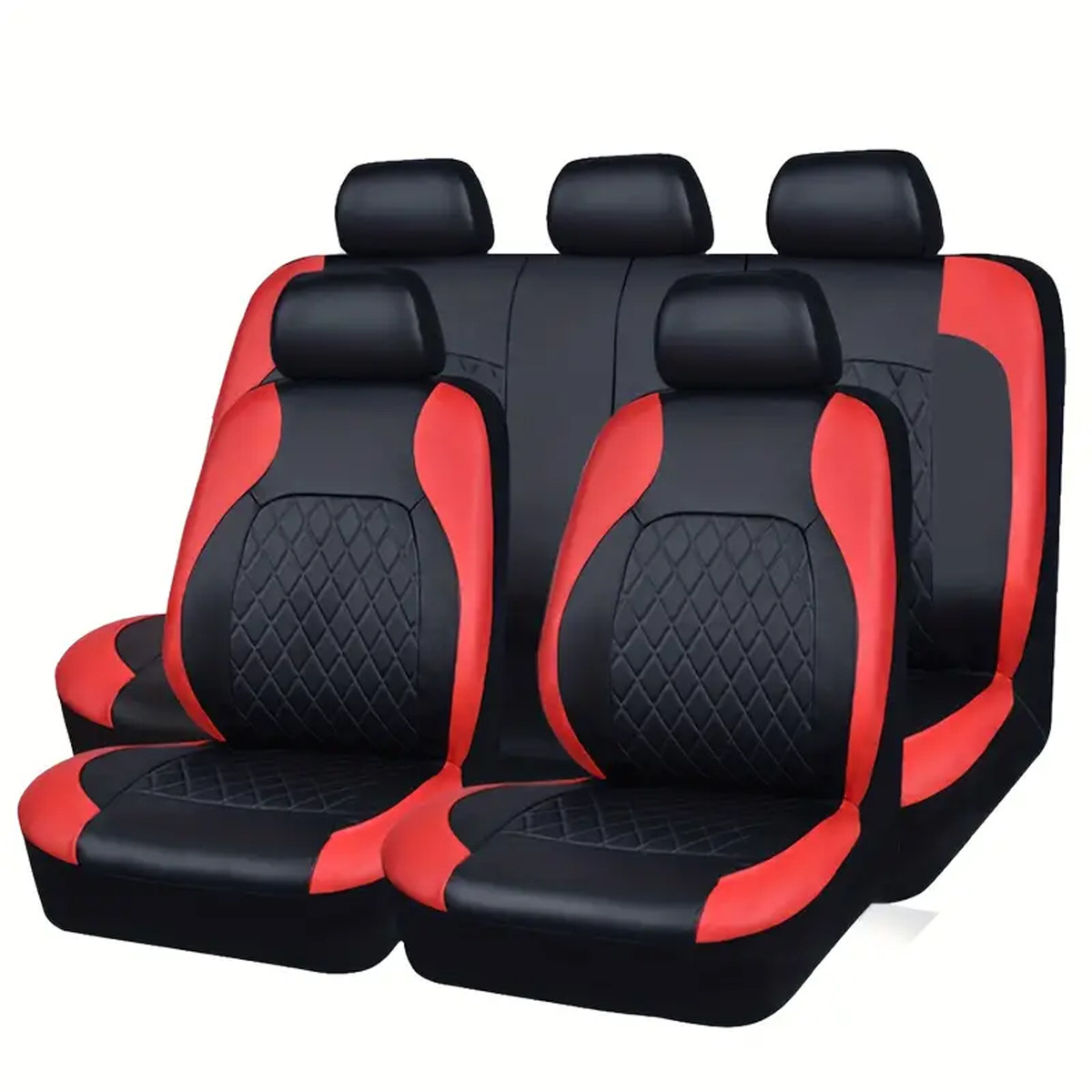 Universal Car Seat Cover Single Line Diamond Lattice PU Leather