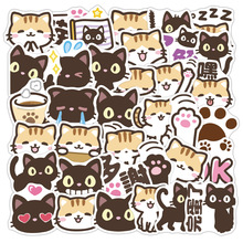 黑貓貼紙 布偶貓卡通手賬素材 可愛小貓咪手機殼滴膠防水手帳貼紙